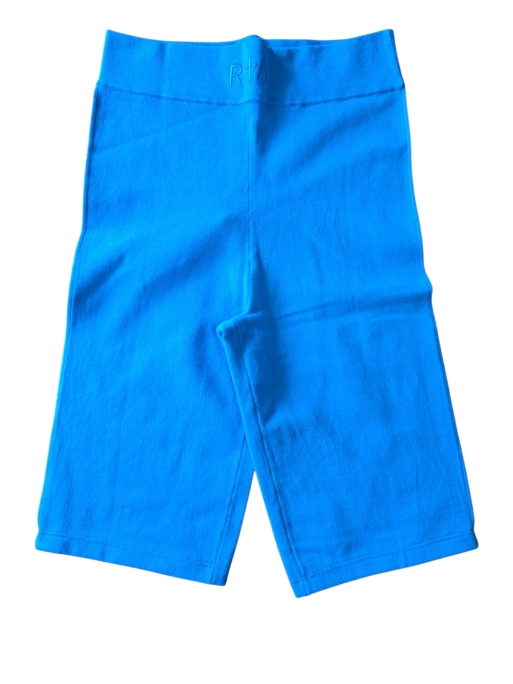 NWT RtA Blue High Rise Biker Shorts Large Stretch Logo Bike Shorts